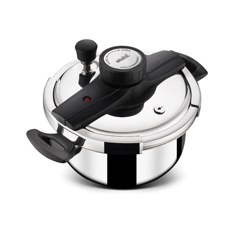 Stahl Versatil Triply Pressure Cooker, 3 L, Induction Cooker, Outer Lid Pressure Cooker, Induction & Gas Stove Compatible, 5 Years Warranty, Stainless Steel, Silver