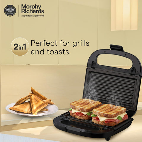 Morphy Richards 2 IN 1 750 Watt Sandwich Maker With changable Plate/Multi Grill/Luxe Rose T&G (Toast & Grill) With 2 Year Warranty
