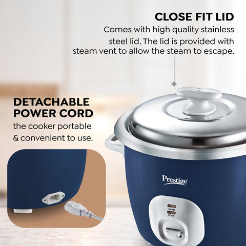 Prestige Electric Rice Cooker - Cute 1.8-2 (1.8 L Open Type, with Stainless Steel Cooking Pan - 2 Unit)
