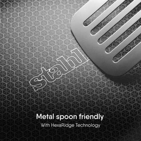 Stahl Artisan Hybrid Flat Tawa | 28 cm Triply Stainless Steel Tawa with Honeycomb Structured Stick Resistant Layer | Scratch Resistant and Compatible with Induction & Gas Stove