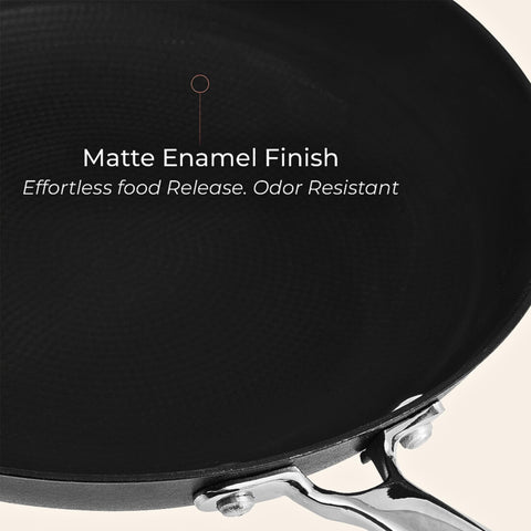 Vinod Ferona Lightweight Cast Iron Frying Pan -1.5 L, 24 cm | No Seasoning Required | Steel Riveted Handle | Metal Spoon Friendly | Gas, Induction Base| Rust-Proof | PTFE & PFOA Free | 2-Year Warranty