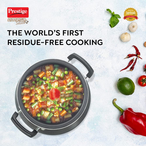 Prestige Omega Select Plus Non Stick Mini Handi with Ss Lid,Aluminium,Black,2.5 Liter