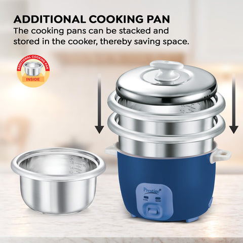 Prestige Electric Rice Cooker - Cute 1.8-2 (1.8 L Open Type, with Stainless Steel Cooking Pan - 2 Unit)