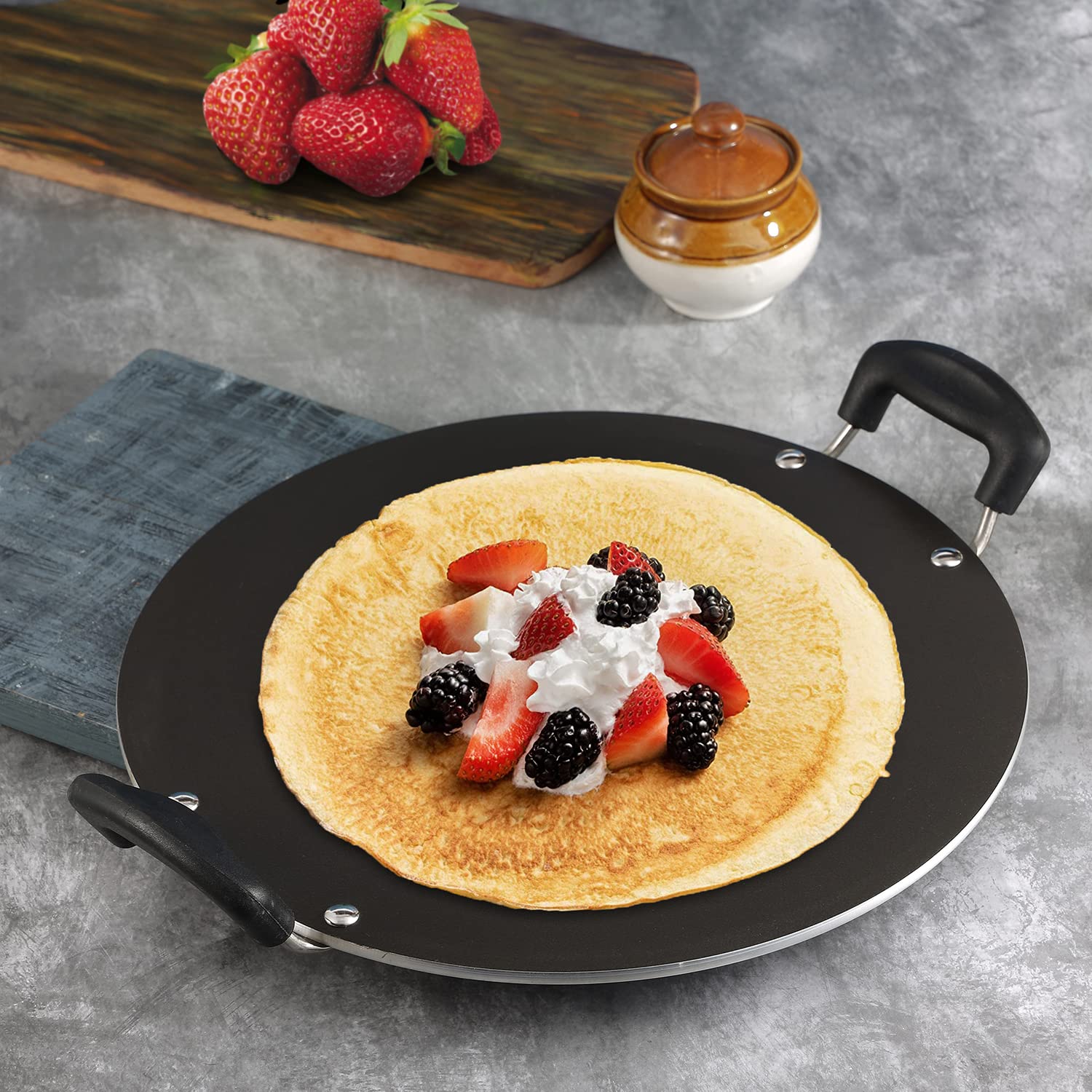 Vinod Zest 31.5cm Non Stick Pathri Tawa | 5mm Thick Base