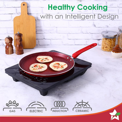 Wonderchef Royal Velvet 4-Piece Cookware Set | Red, Induction Ready
