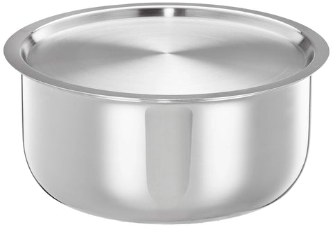 Solitaire 20cm Triply Deep Tope with Lid - Induction Base, Silver