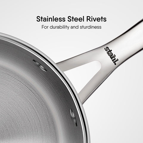 Stahl Artisan Triply Stainless Steel Sauce Pan with Lid, 2 L, 18 cm, Milk Pan, Stainless Steel Tea Pan, Induction & Gas Stove Compatible