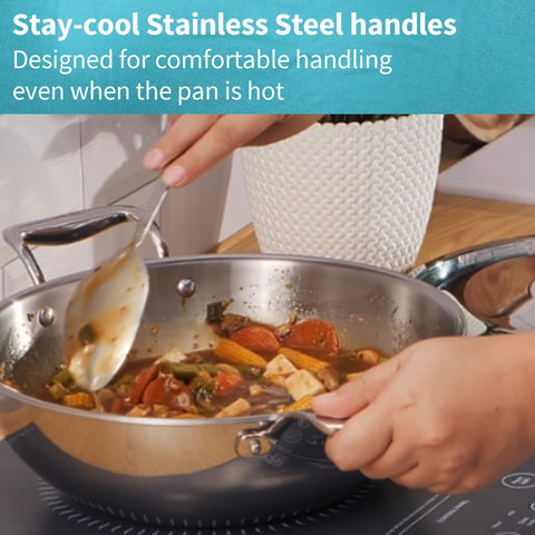HAW.PRO TRI-PLY SS DEEP FRY PAN 3.5L WITH SS LID PSK35S