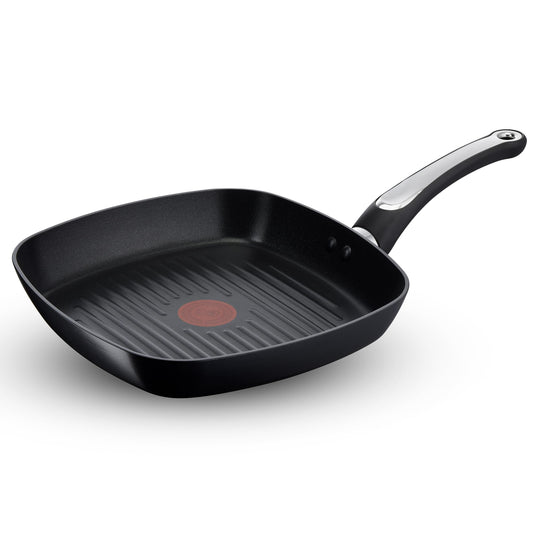 Tefal Cook & Savour Non-Stick Grill Pan/Thermo-Spot Technology/Titanium Non-Stick Coating/26 cm x 26cm / Superior Induction Base/Suitable for All Hob Types/Black / 2 Years of Warranty