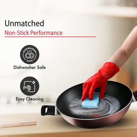 Tefal Day by Day Non-Stick Kadhai/Thermo-Spot Technology/PFOA Free, Titanium Non-Stick Coating / 28 cm/Superior Induction Base/Suitable for All Hob Type/Black / 2 Years of Warranty