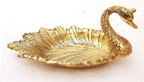 Metal Swan, Duck Shape Dry Fruit Tray, Snacks, Floating Flowers Plate for Home Decor Dining Table Decor Showpiece