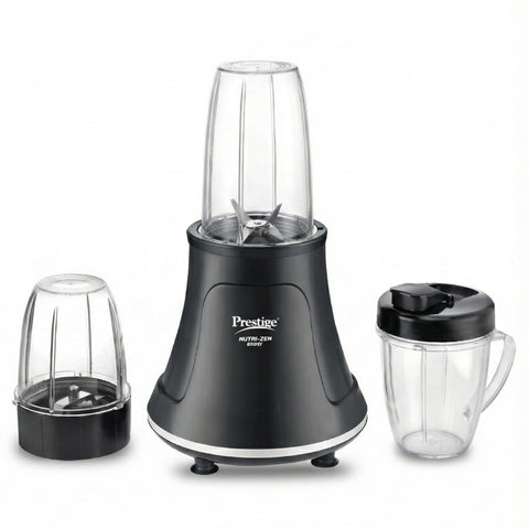 Prestige Nutri-Zen Mixer Grinder with 3 Polycarbonate Jars – Big - 1000ml | Sipper with Handle - 700ml | Small - 700ml |Compact & Powerful Blender for Juices, Shakes & More