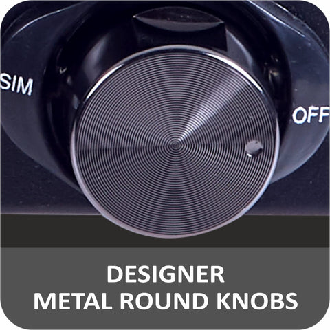 Elica Crest 4 Burner Gas Stove with Crown Design Pan Support and Forged Brass Burners (CREST 460 J NERO), Black