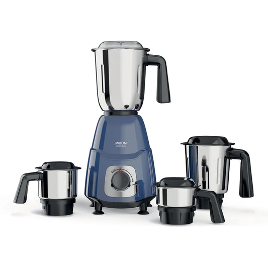 Milton Ascent Mixer Grinder, ISI Certified, Grindstone Blade Technology, 4 Jar, 800 W (22000 RPM), 5 yr motor warranty, 2 yr product warranty I Blue