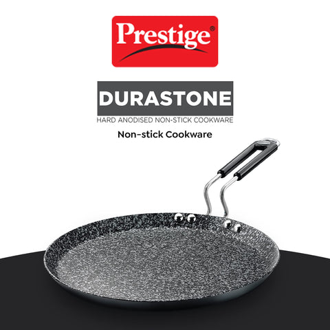 Prestige Durastone Hard Anodised Non-Stick Omni tawa(29 cm)|6 Layers Extra Durable Stone Coating|Stainless Steel Cool Touch Handles|Induction & Gas Compatible|2 Years Warranty