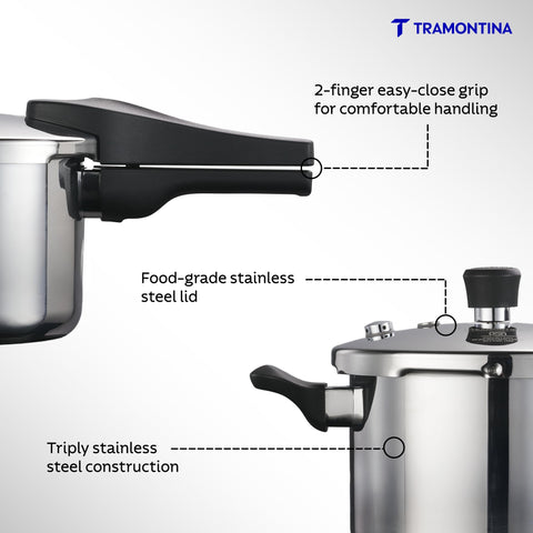 Tramontina Aero Arc 3L Tri-Ply Stainless Steel Pressure Cooker