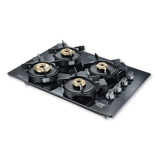 Prestige Svachh Efficia HOB 04 AI (with Toughened Glass Top Multi Spark Ignition System & 4 Brass Burners)