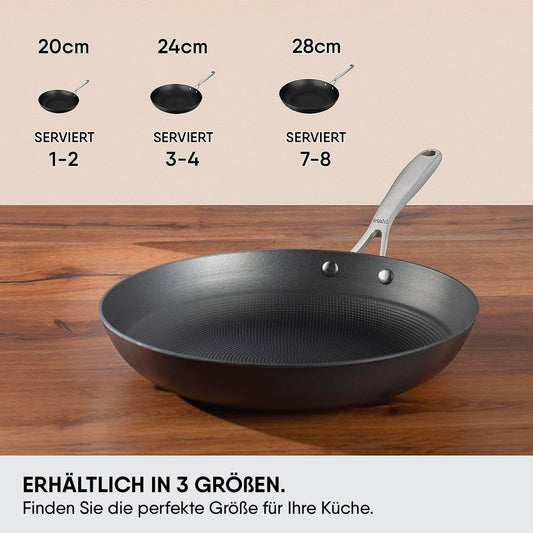 Stahl Blacksmith Hybrid Enamelled Cast Iron Frying Pan, Rust Proof Fry Pan, Cast Iron Egg Pan, Induction & Gas Stove Compatible, 1.4 L, 24 cm