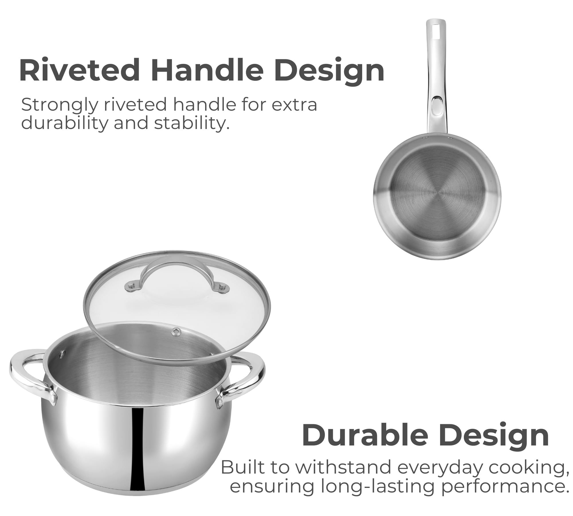 Vinod Letten Stainless Steel Cookware Set | 4 Pcs Gift Pack | Agromech