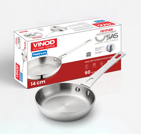 Vinod Platinum 14cm Triply Stainless Steel Omelette Tadka Pan