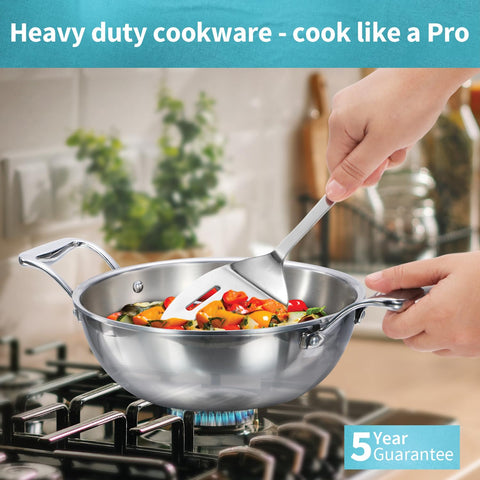 HAW.PRO TRI-PLY SS DEEP FRY PAN 3.5L WITH SS LID PSK35S
