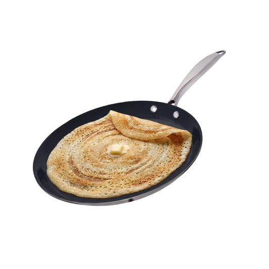 Zira Triply Ceramic Dosa Tawa 28cm | 100% Chemical Free Ceramic Surface, Premium Triply Base | Smooth Stick-Free Surface | Minimal Oil Usage | Fast Even Heating | Induction Use | ISI | 5 Year Warranty