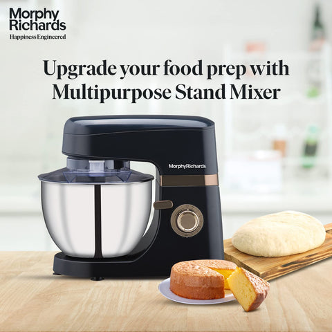 Morphy Richards Melange 800W Stand Mixer| 5L SS Bowl | Multi purpose functioning - Mixing, Beating, Kneading, Whisking| 8-Speed Level|Heavy Duty Motor |2-Yr Warranty【Navy Blue & Rose Gold】