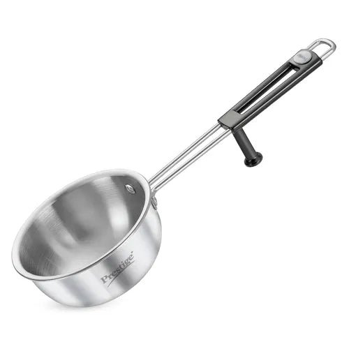 Prestige 11cm/300ml Tri-Ply Stainless Steel Splendor Tadka Pan| Gas & Induction Compatible| Rimmed Edge| In-Built Stand| Heat Resistance Handle| Thick Gauge| Life Time Warranty