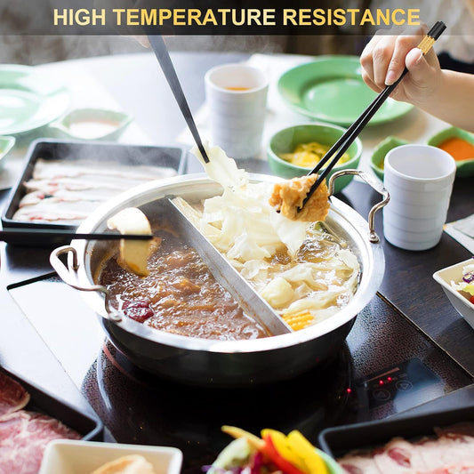Premium Black Gold Plastic Alloy Chopsticks – 10 Pairs | Reusable, Durable & Dishwasher Safe