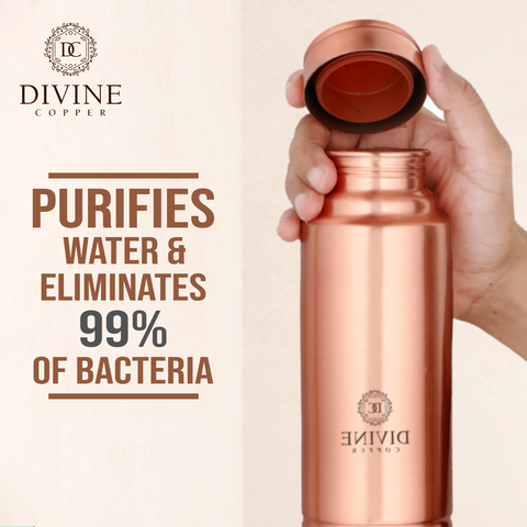 Divine Copper Water Bottle - King Plain 1000ML