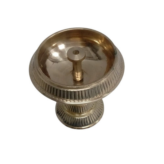 BRASS Kamal Stand Nanda Kuber Deep No.3 | Traditional Brass Diya for Puja & Décor