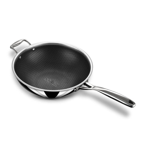 Stahl Triply Stainless Steel Artisan Hybrid Deep Frypan with Lid, 6722, 22cm, 1-Piece, Silver