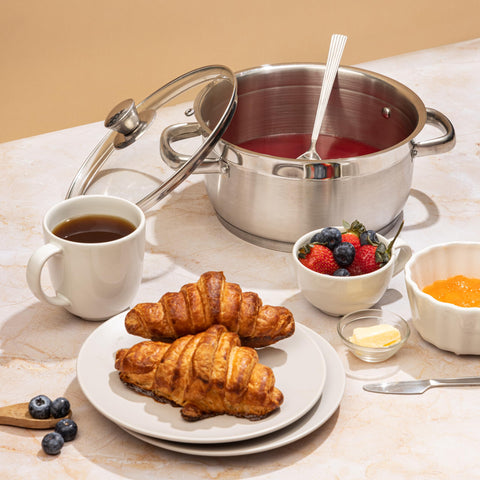 Vinod Cookware Induction friendly Two Tone Saucepot Set, 26cm with Glass Lid