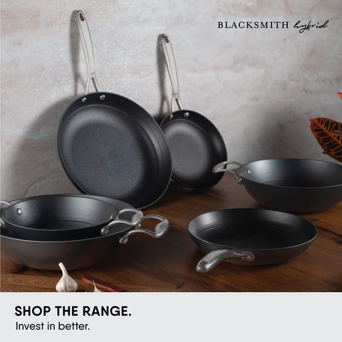 Stahl Blacksmith Hybrid Enamelled Cast Iron Frying Pan 2.3 L, 28 cm, Rust Proof Egg Pan, Induction & Gas Compatible