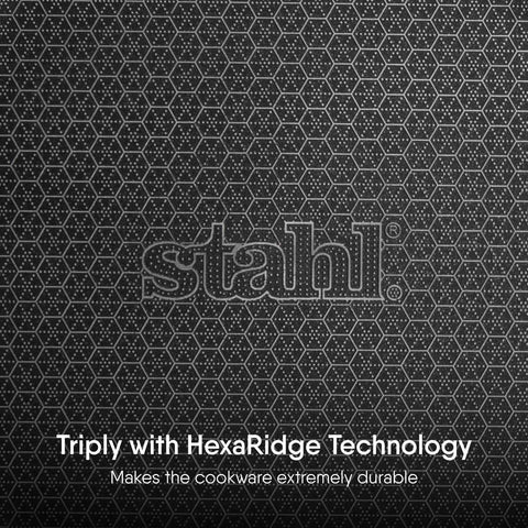Stahl Artisan Hybrid Deep Frypan 26 cm | Triply Steel with HexaRidge | Stick-Resistant, PFOA-Free | Gas & Induction Friendly