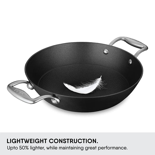 Stahl Blacksmith Hybrid Cast Iron Kadhai - Pre-Seasoned, Without Lid