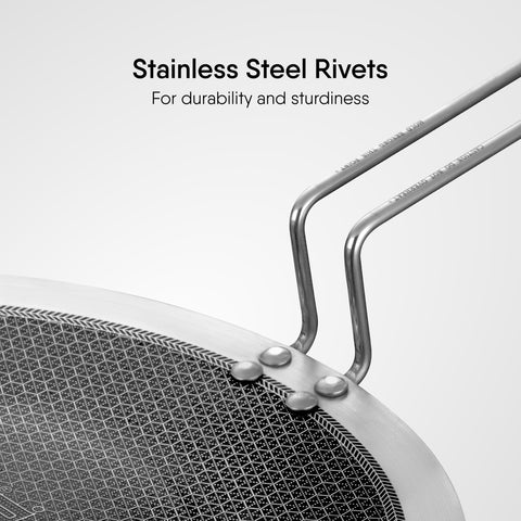 Stahl Artisan Hybrid Triply Roti Tawa, Tawa Induction Base, Non Stick Pan, Stainless Steel Scratch Resistant Roti Tava, 25 cm