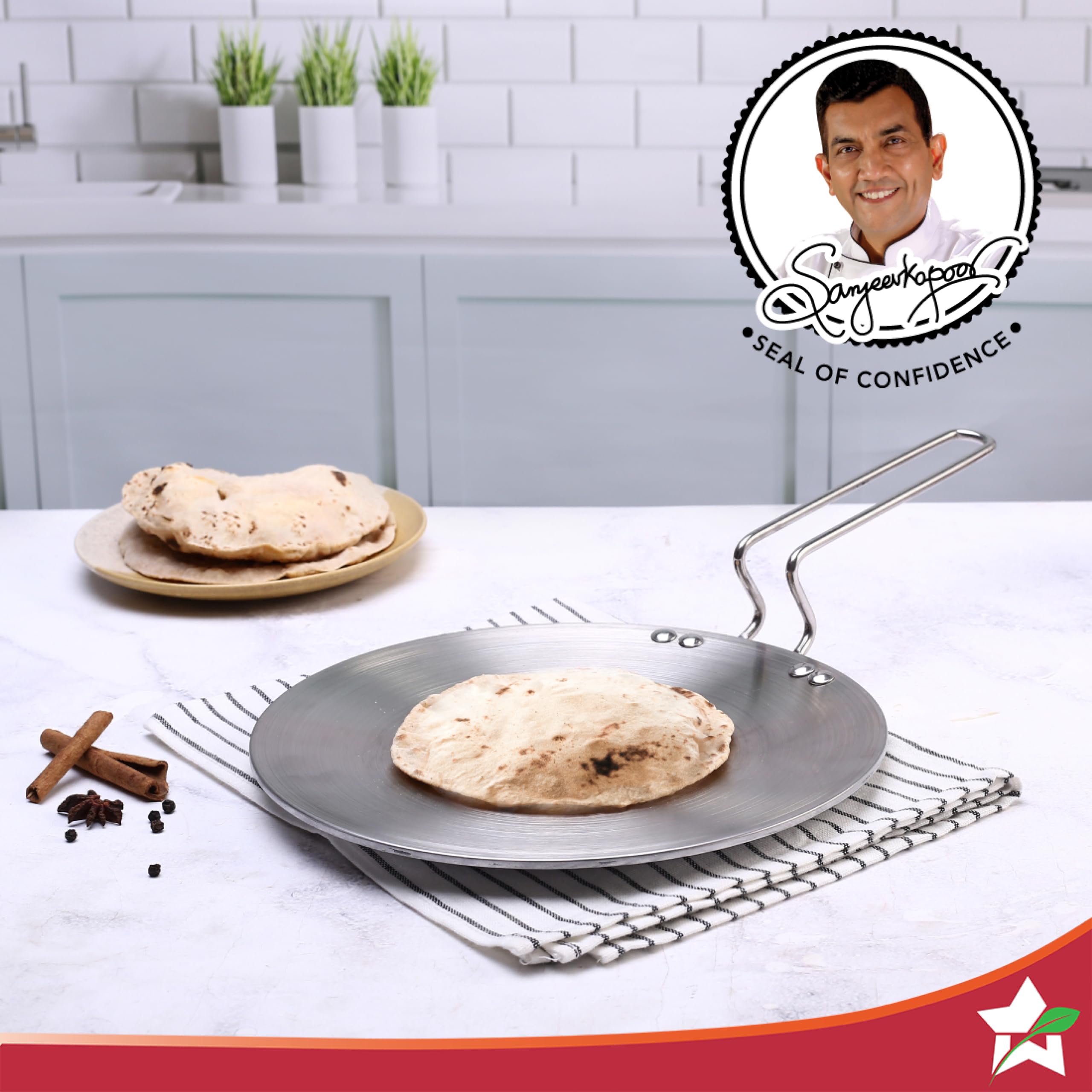 Wonderchef Nigella 26cm Tri-Ply Roti Tawa | Non-Stick, Induction Ready