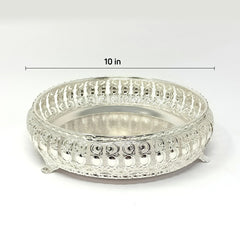 German Silver Tray for Your Beautiful Dining Set with Traditional Design (Round Silver Tray)