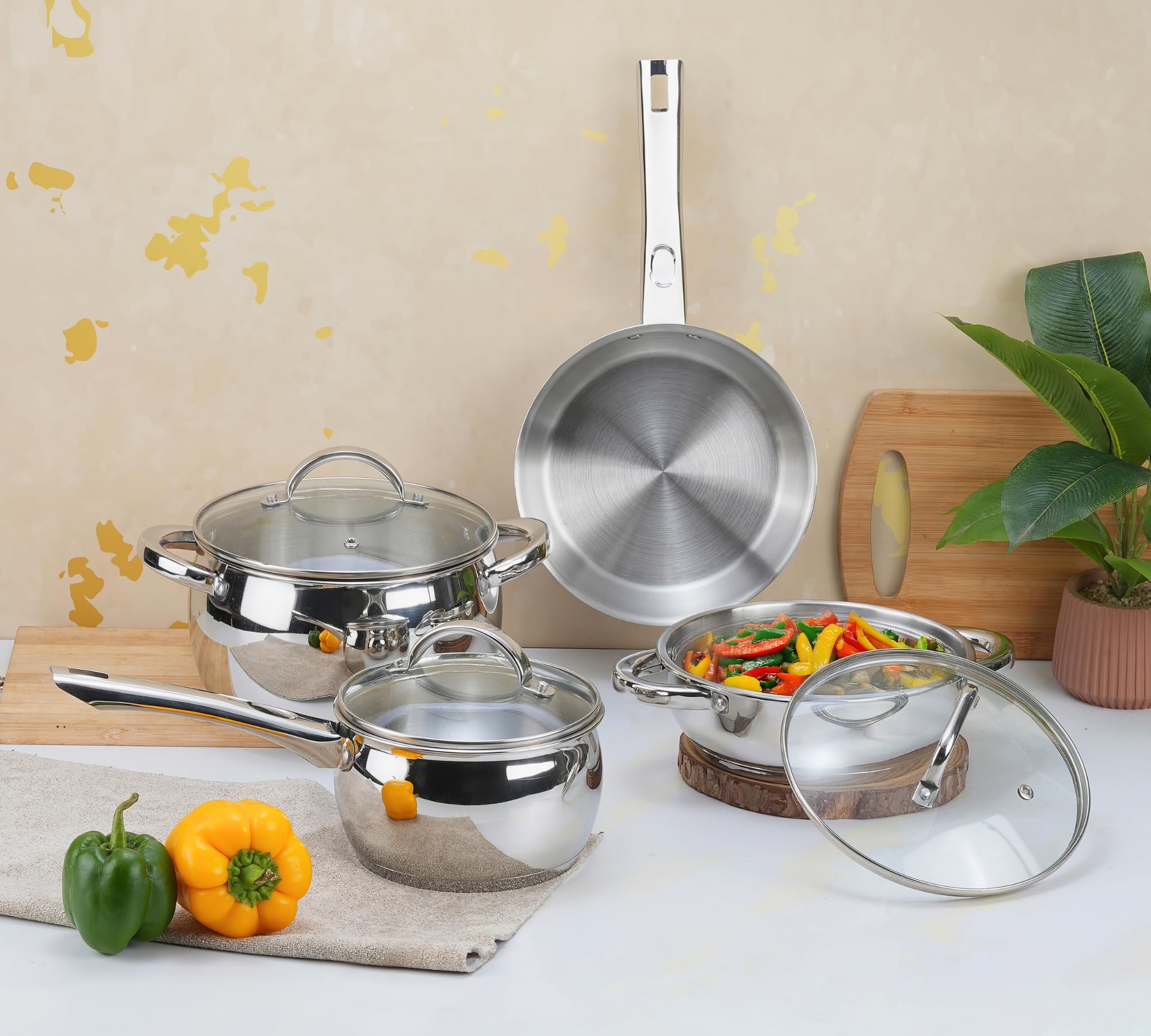 Vinod Letten Stainless Steel Cookware Set | 4 Pcs Gift Pack