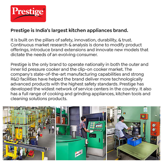 Prestige 13cm/550ml Tri-Ply Stainless Steel Splendor Tadka Pan|Gas & Induction Compatible| Rimmed Edge| in-Built Stand| Heat Resistance Handle| Thick Gauge