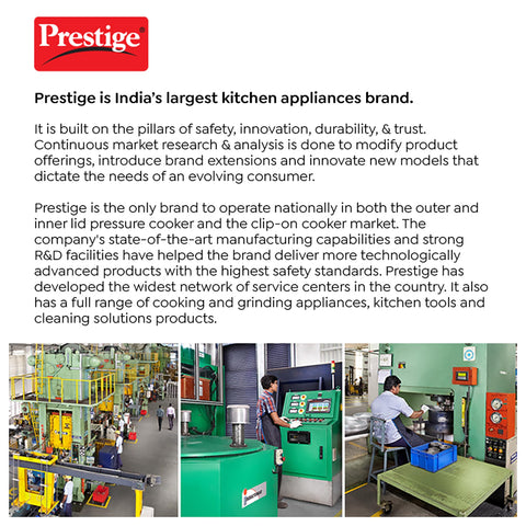 Prestige 13cm/550ml Tri-Ply Stainless Steel Splendor Tadka Pan|Gas & Induction Compatible| Rimmed Edge| in-Built Stand| Heat Resistance Handle| Thick Gauge