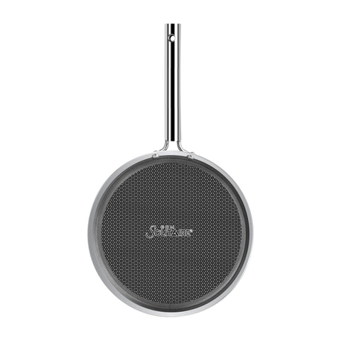 CDM SOLITAIRE Prizm Honey Comb Triply Stainless Steel Dosa Tawa - 28 cm | 2.5 mm Thick | Hexa Design | Metal Spoon Friendly | Riveted Handle | Gas, Induction Base | 5-Year Warranty