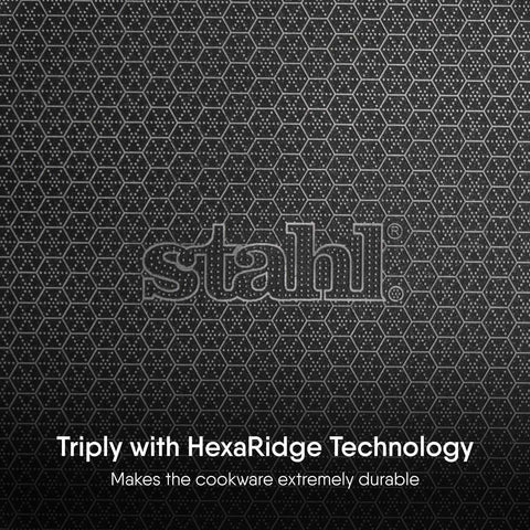 Stahl Artisan Hybrid Roti Tawa 4 mm Thick | 30 cm Triply Stainless Steel Tawa with Honeycomb Structured Stick Resistant Layer | Scratch Resistant Roti Tawa Compatible with Induction & Gas Stove