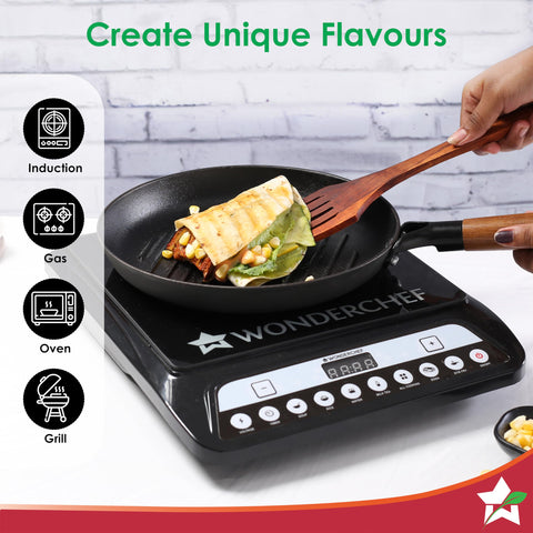 Wonderchef Ferro Light 24cm Grill Pan – Pre-Seasoned Cast Iron