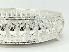 German Silver Tray for Your Beautiful Dining Set with Traditional Design (Round Silver Tray)