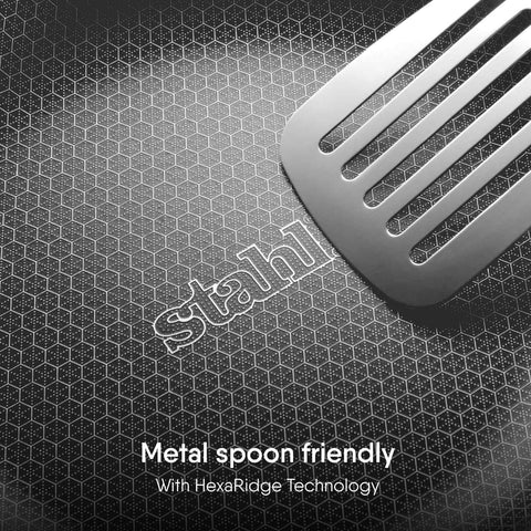 Stahl Artisan Hybrid Deep Frypan 26 cm | Triply Steel with HexaRidge | Stick-Resistant, PFOA-Free | Gas & Induction Friendly