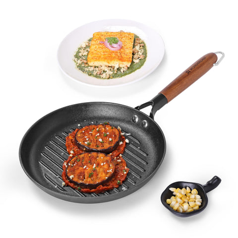 Wonderchef Ferro Light 24cm Grill Pan – Pre-Seasoned Cast Iron