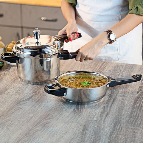 Vinod Stainless Steel Pressure Cooker Combo | 3L & 2L Set with Lid