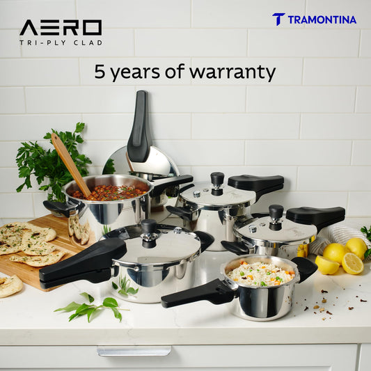Tramontina Aero Arc 3L Tri-Ply Stainless Steel Pressure Cooker